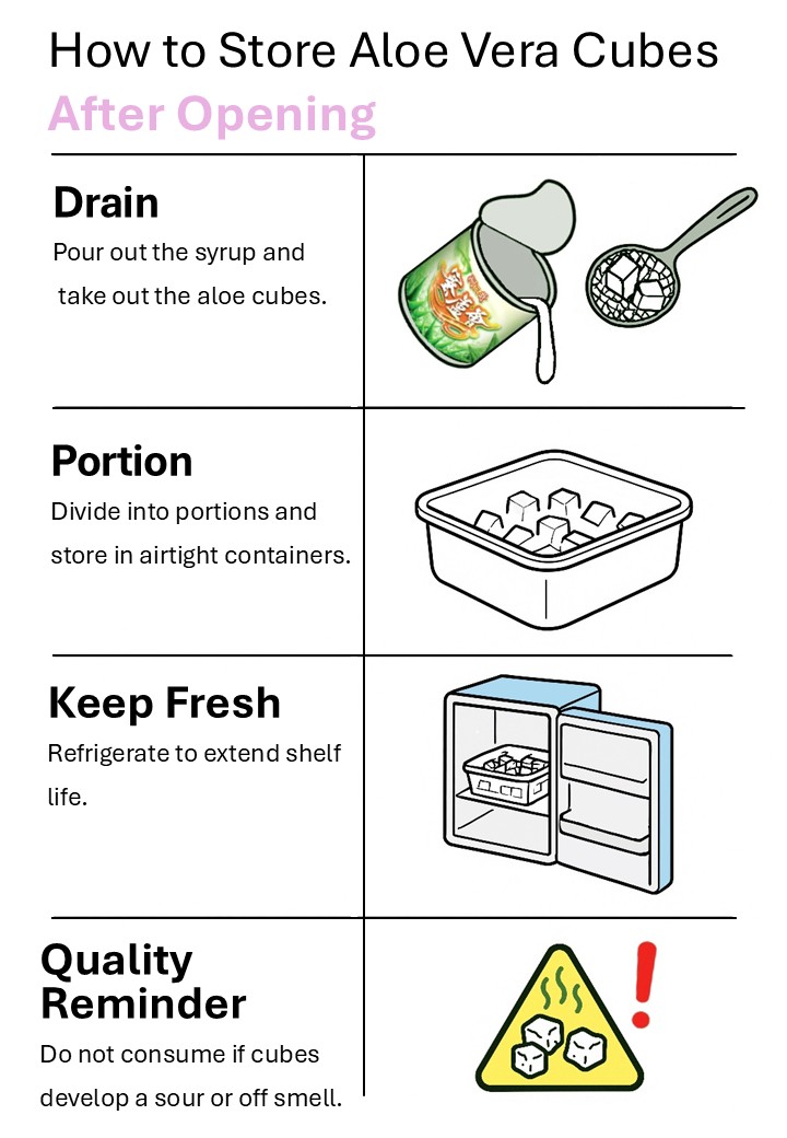 how to store aloe vera cubes after opening